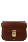 Apc A.p.c. Brown Leather Grace Mini Crossbody Bag In Brown