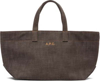Apc Brown 'le Drummer' Toile Small Tote