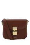 APC BROWN LEATHER GRACE MINI CROSSBODY BAG