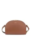 Apc Brown Leather Half-moon Bag In Brown