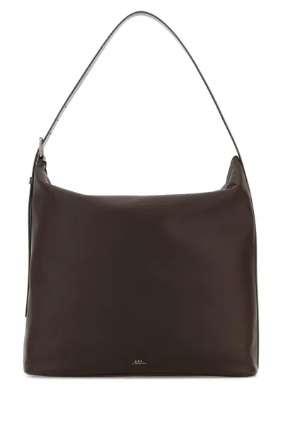 APC BORSA SHOPPING VERA MAXI IN PELLE MARRONE  DONNA