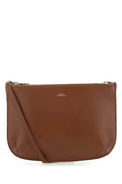 Apc Brown Leather Sarah Crossbody Bag