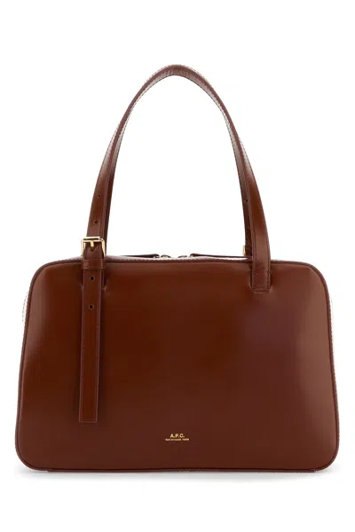 Apc A.p.c. Brown Leather Virginie Handbag