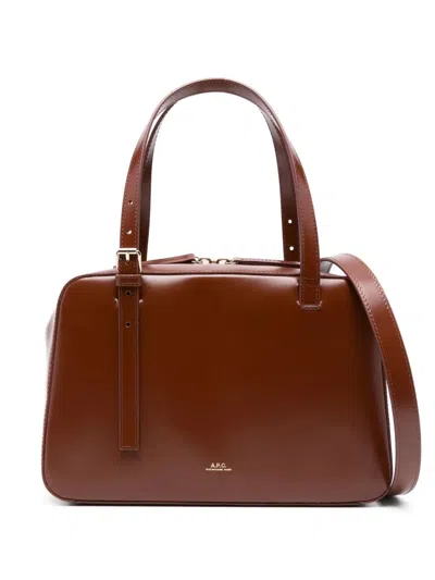 Apc A.p.c. Brown Leather Virginie Handbag