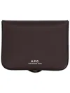 Apc A.p.c. Brown Leather Wallet In Black