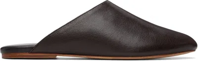 Apc Brown 'les Mules' Slip-on Loafers In Animal Print