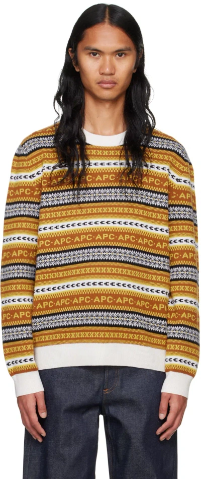 Apc Brown Malcom Sweater In Chestnut Brown