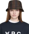 Apc Plaid-pattern Bucket Hat In Gray