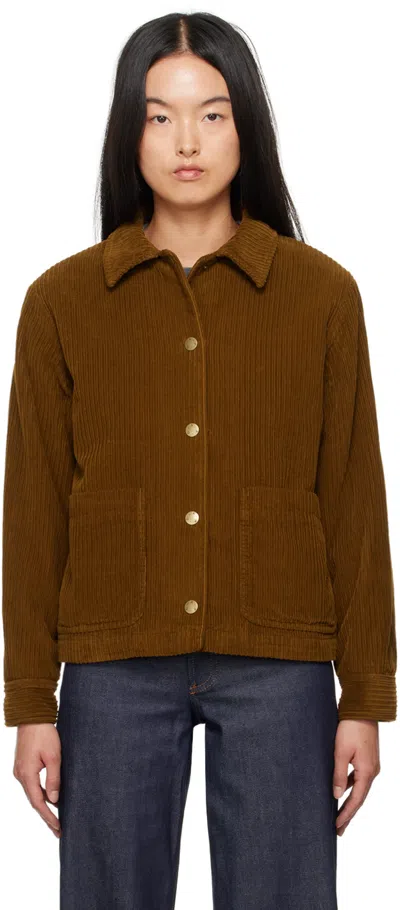 Apc Brown Nikkie Jacket In Cah Cognac