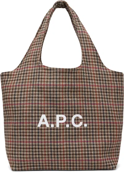 Apc Brown Ninon Tote In Multi