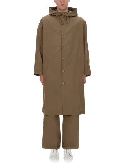 A.p.c. Brown Polyester Cotton Trench In Green