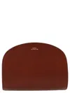 Apc Demi-lune Leather Logo Crossbody With Adjustable Strap In Brown