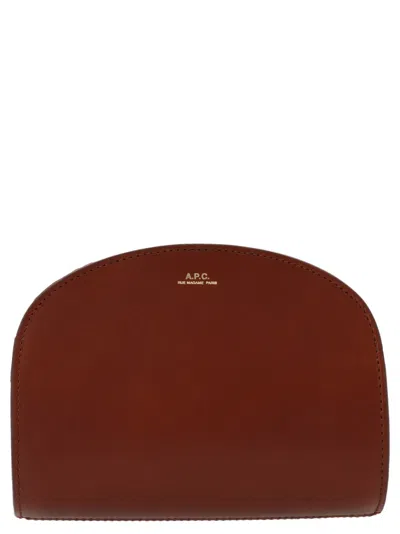 APC BROWN SAC DEMI LUNE MINI CROSSBODY BAG