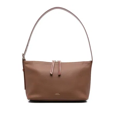 APC BROWN SHOULDER BAGS