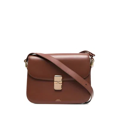 Apc A.p.c. Brown Shoulder Bags Men