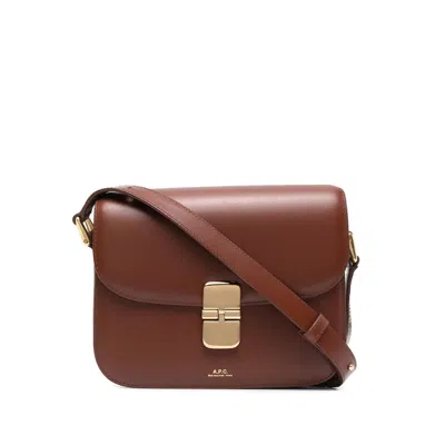 Apc A.p.c. Brown Shoulder Bags Men