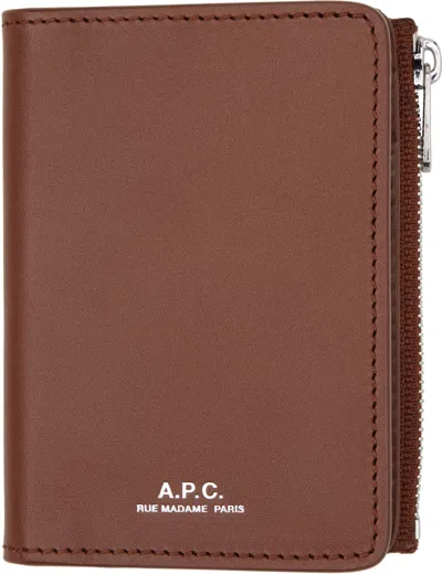 Apc Brown Stefan Wallet In Cad Hazelnut