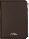 Apc Brown Stefan Zip Card Holder In Brown