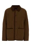 Apc A.p.c. Brown Stretch Nylon Leone Jacket In Brown