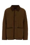 A.p.c. Leone Stretch Nylon Collared Jacket In Brown