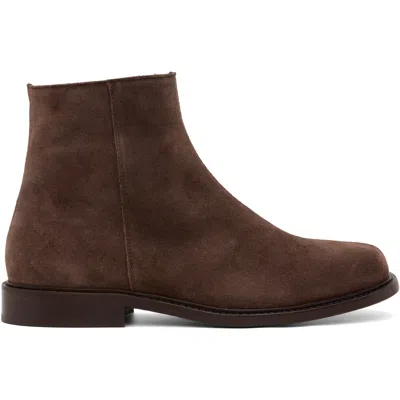 A.p.c. Brown Suede Ankle Boots In Cae Dark Brown