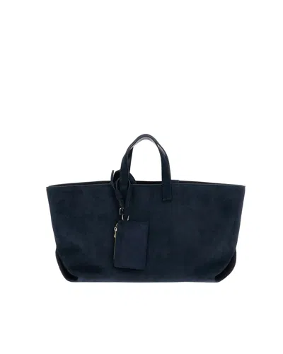 A.p.c. Brown Suede Structured Tote Bag In Black