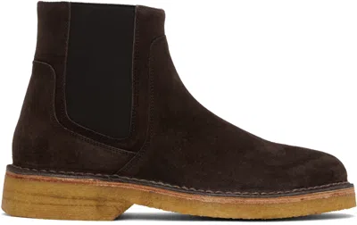 Apc Brown Theodore Chelsea Boots In Cae Dark Brown