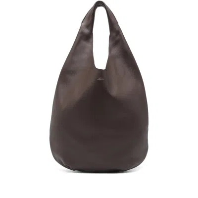 APC A.P.C. BROWN TOTE BAGS WOMEN