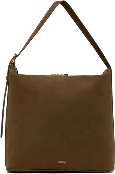 Apc Sac Vera Nubuck Tote Bag In Caa Brown