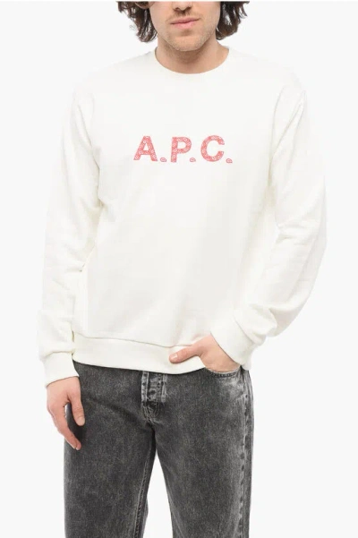 APC BRUSHED COTTON TIMOTHY CREW-NECK SWEATSHIRT WITH CONTRASTING