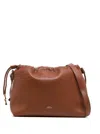 A.p.c. Btown Crossbody Bag With Logo Lettering On The Front And Drawstring Closure In Ecoleather Woman In Brown