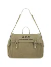 A.p.c. Shoulder Bag Logo Adjustable Strap Top Handle In Green