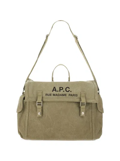 Apc Top Handle Shoulder Bag In Green