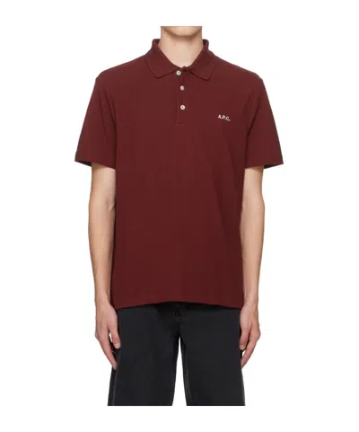 Apc Buckle Short Sleeve Polo Shirt In Red