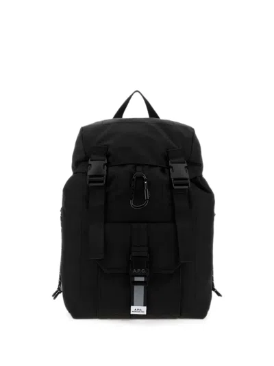 A.p.c. Buckle-fastening Carabiner Backpack In Black