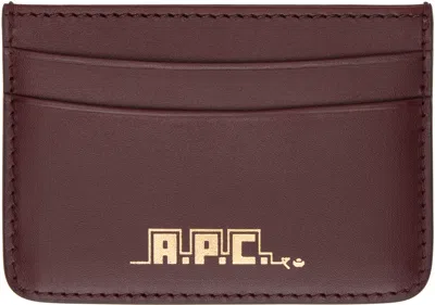 Apc Burgundy André Card Holder In Gae Vino