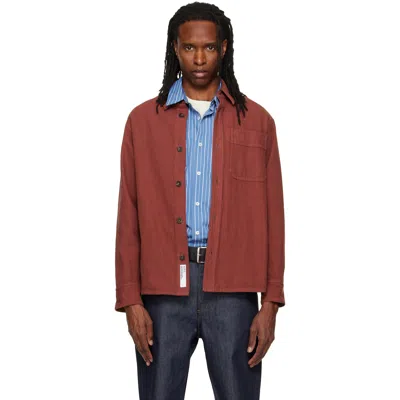 A.p.c. Burgundy Basile Logo Overshirt In Yellow