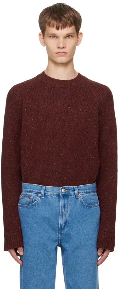 Apc Burgundy Harris Sweater In Gac Burgundy