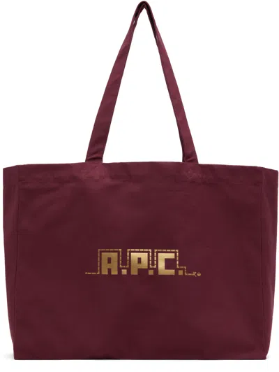 Apc Burgundy Lunar New Year 2025 Diane Shopping Tote In Gae Vino