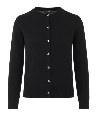 A.p.c. Button Cardigan In Black