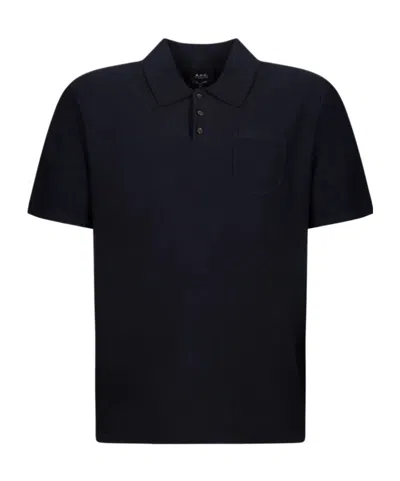A.p.c. Button Detailed Short-sleeved Polo Shirt In Black