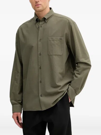 Apc Button-down Pocket Shirt In Green