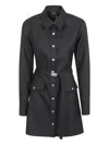 A.p.c. Button-fastening Belted Coat In Black