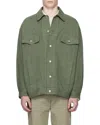 Apc Button-fastening Flap-pocket Jacket In Green