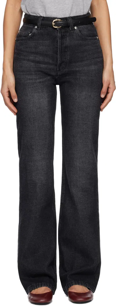 Apc Button-fly Flared Jeans In Black