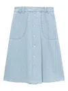 Apc Button-front Midi Skirt In Blue