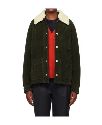 Apc Button Long-sleeved Casual Jacket In Black