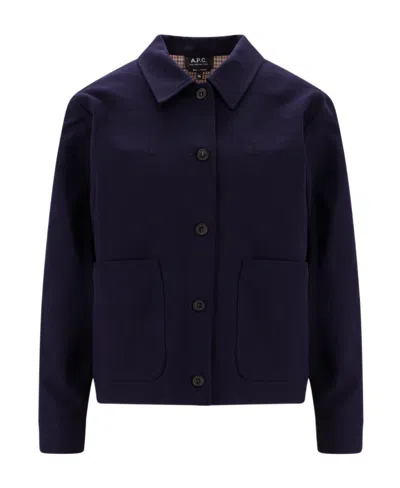 Apc Button-up Cotton Jacket In Black