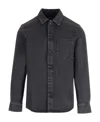 Apc Button-up Cotton Shirt In Black