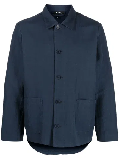 Apc Jacke Mit Knopfleiste In Blue